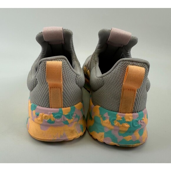 Adidas Lite Racer Adapt 5.0 Sneaker Grey Flash Aqua Camo Slip On Women 8 Youth 7 - Picture 6 of 13